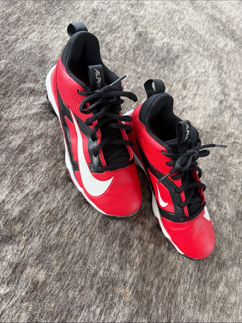 Youth Nike Alpha Football Cleats (Red/Black)